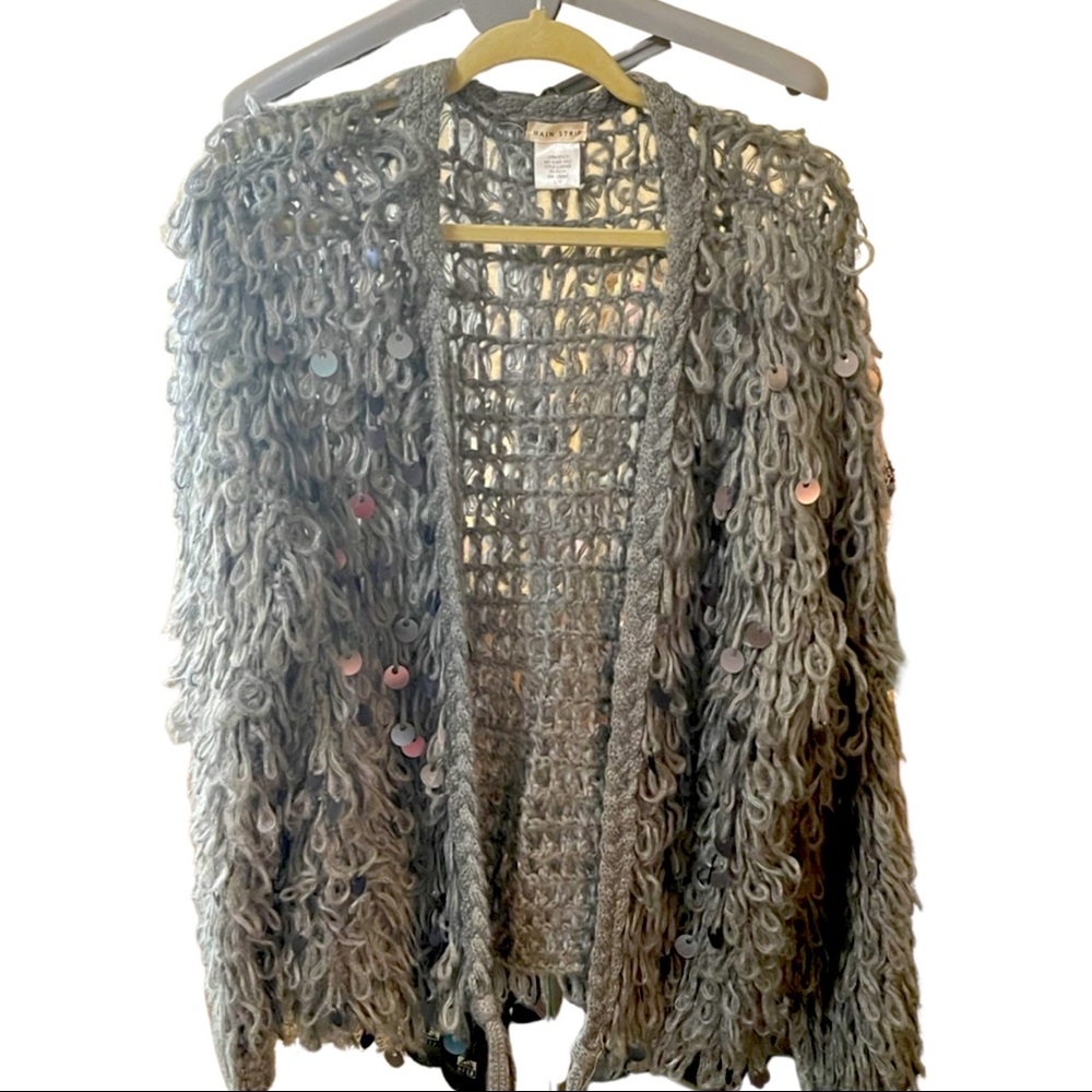 Main strip | loose knit sequin disc cardigan